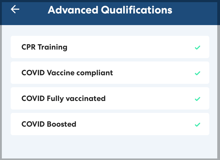 Listed advanced qualifications