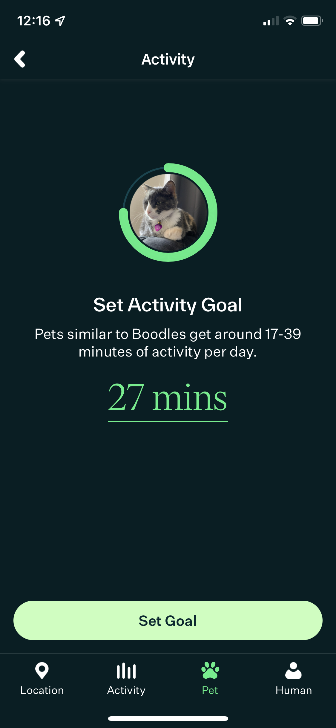 How Do I Change My Pet's Activity Goal?