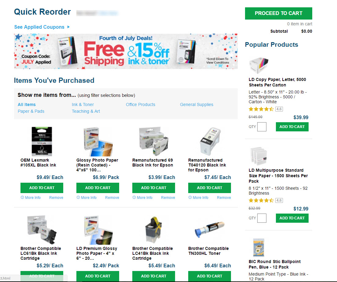Quick Reorder How do I reorder?