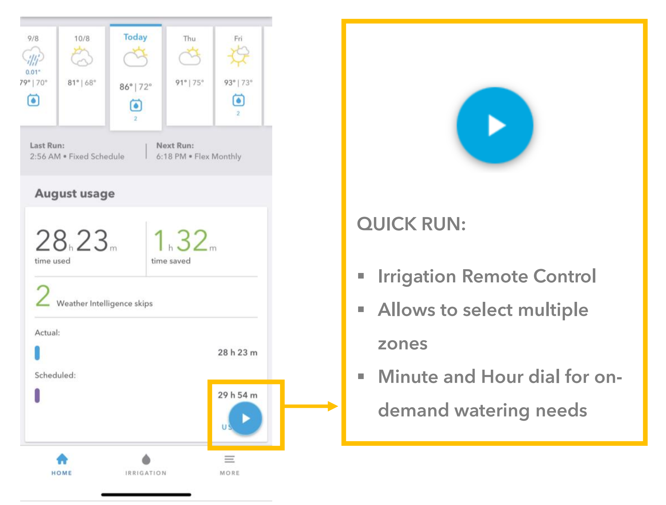 Rachio App Quick Start Guide Home Tab